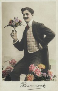 Man holding a bouquet by French Photographer